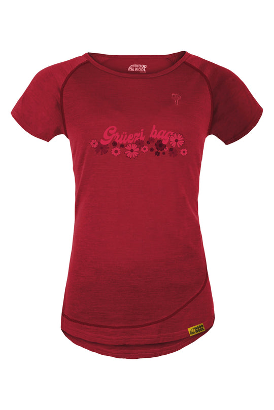 Woodwool T-shirt lady red