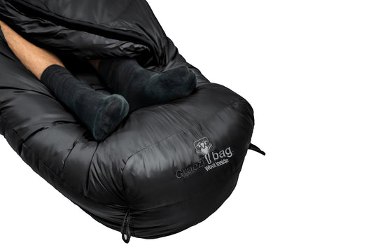 Grüezi bag Wollschlafsack Biopod DownWool Subzero 185 black edition