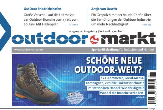 Grüezi bag Modell Biopod DownWool Nature im Magazin outdoor markt Ausgabe Nr 05 Juni 2018