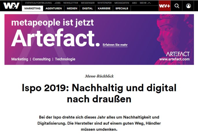 Die Onlinezeitschrift 'W&V' informiert über den einzigartigen Schlafsack aus 100% Natur!