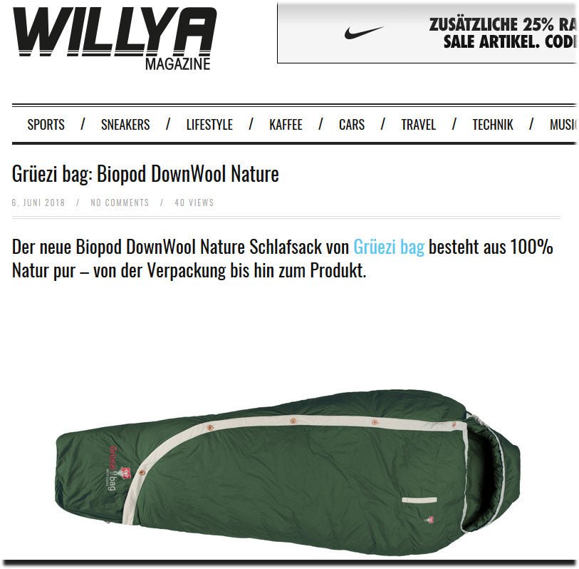 Grüezi bag Biopod Down Wool Nature im WILLYA Magazine