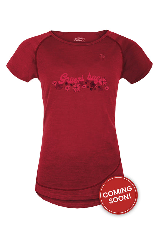 WoodWool T-Shirt Lady Uhura Flowerpower | Fired Red Brick