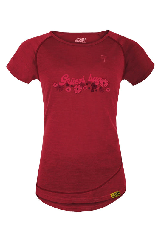 WoodWool T-Shirt Lady Uhura Flowerpower | Fired Red Brick