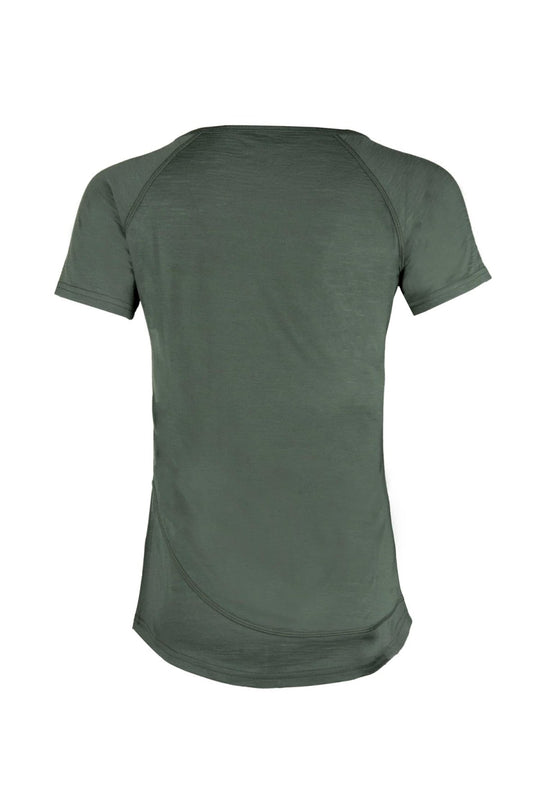 WoodWool T-shirt Damen Kira Hometown Baybery Green Rücken