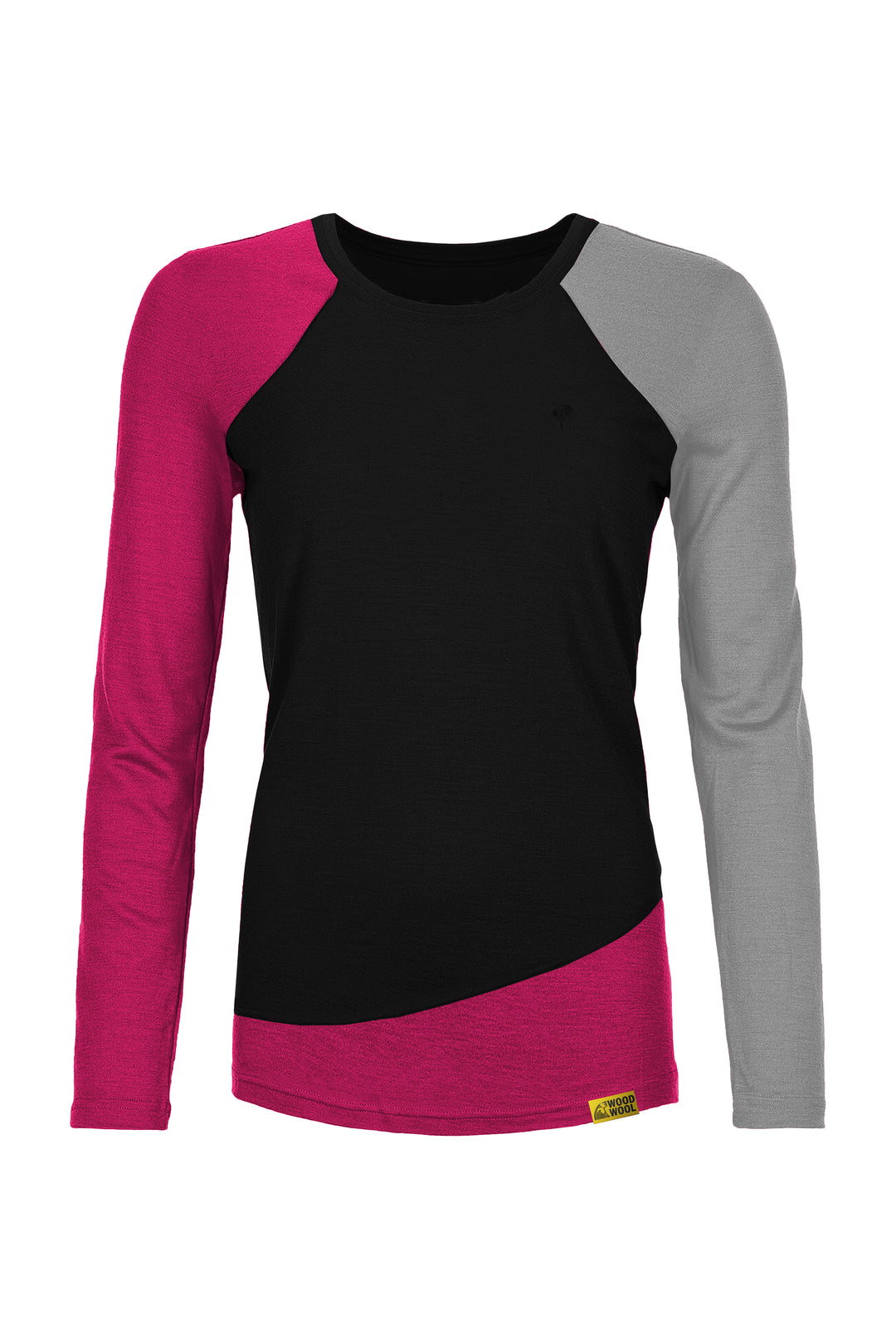 WoodWool Longsleeve Lady Phillippa | Black - Raspberry Red