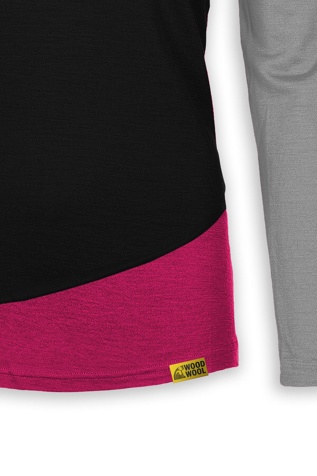 WoodWool Longsleeve Lady Phillippa | Black - Raspberry Red