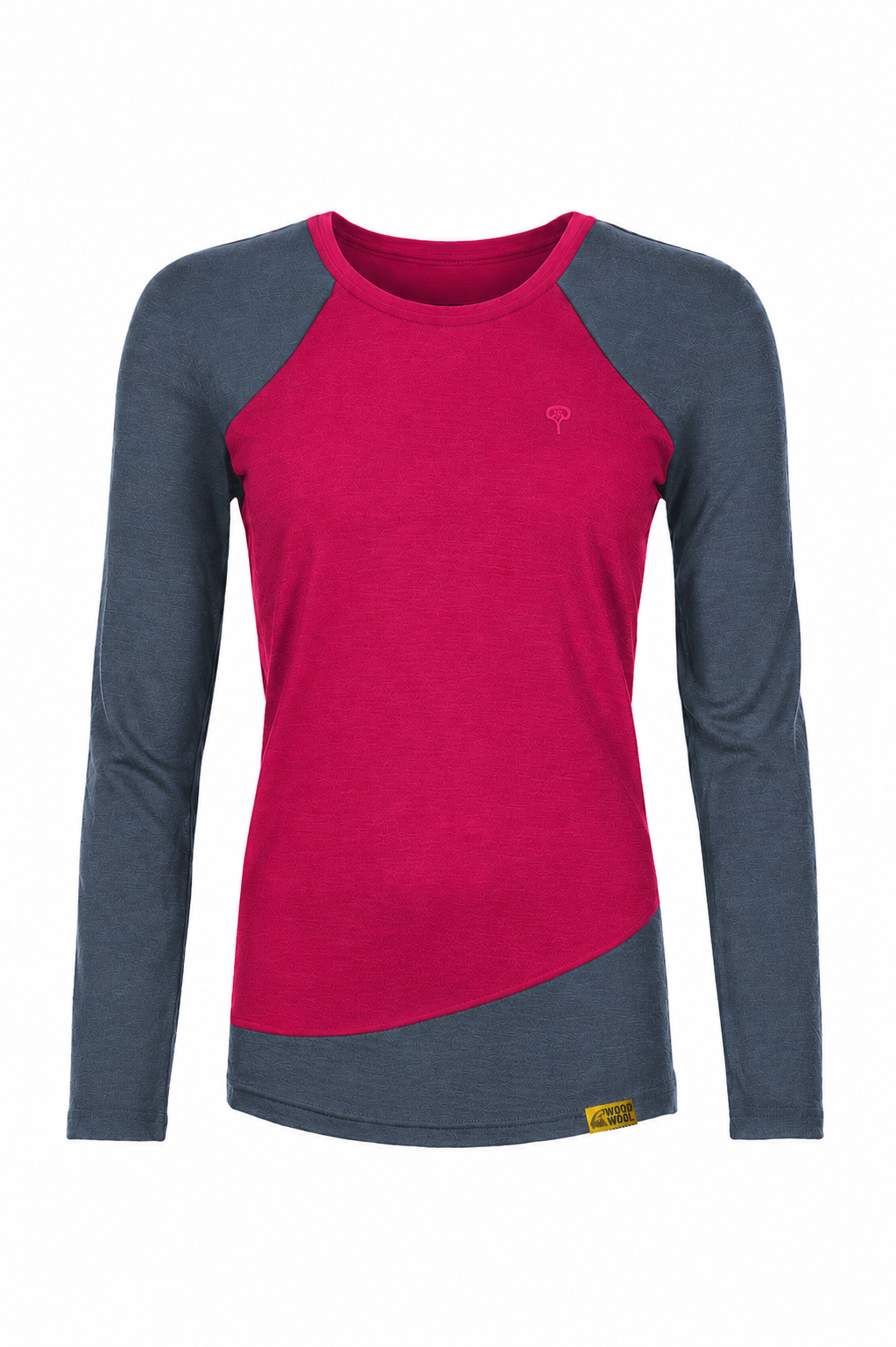 WoodWool Longsleeve Lady Phillippa | Ocean Cavern - Raspberry Red