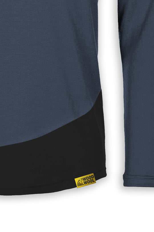 WoodWool Longsleeve Mr. Picard | Ocean Cavern - Black