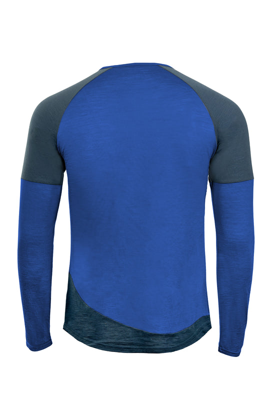 WoodWool Longsleeve Mr. Picard | Skydiver Blue - Ocean Cavern