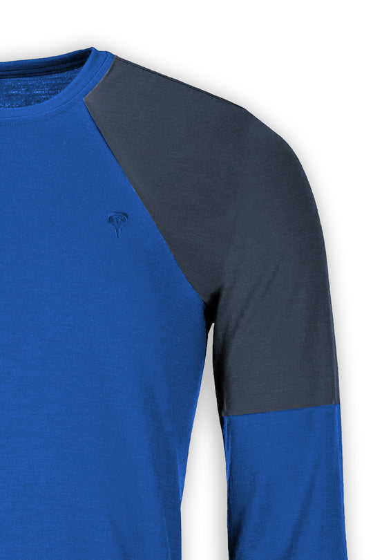 WoodWool Longsleeve Mr. Picard | Skydiver Blue - Ocean Cavern