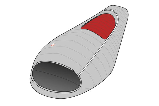 Gruezi bag DownWool Extreme light 2.0 Extra long Black edition Konstruktion