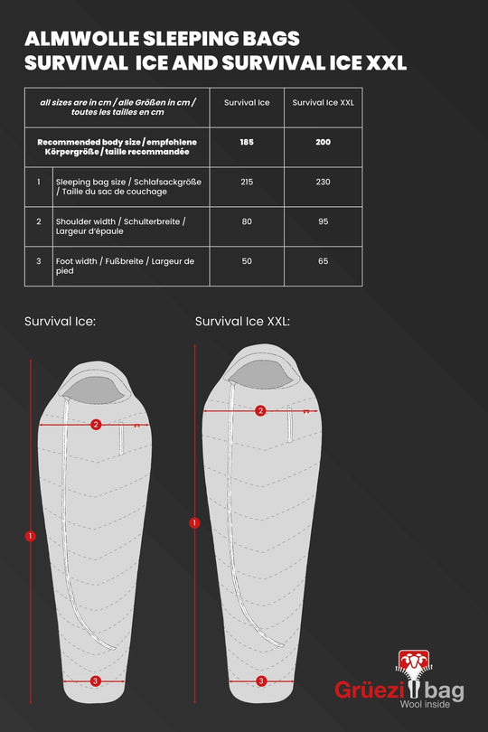 Biopod Wolle Survival Ice XXL Schlafsack