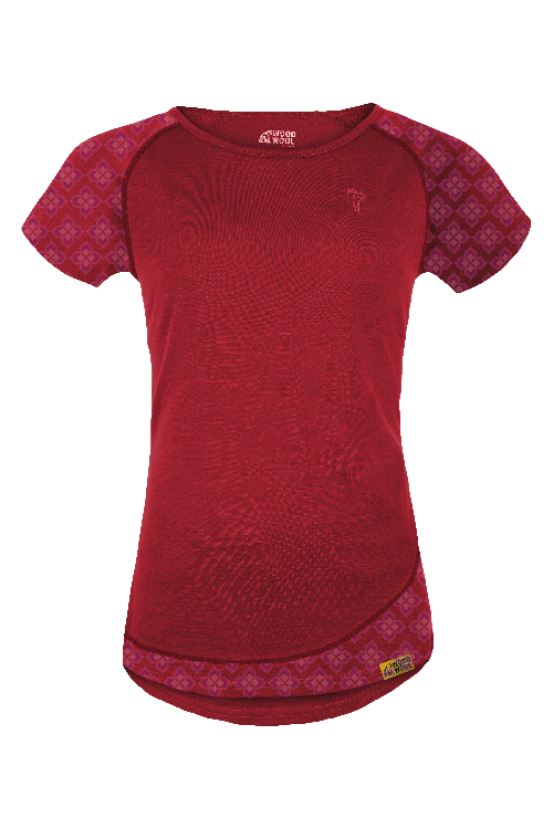 WoodWool T-Shirt Lady Tilly Allover | Fired Red Brick