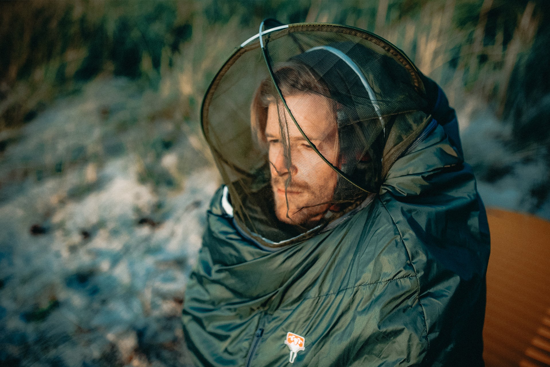 Grüezi bag Mumienschlafsack Biopod Wolle Survival Ice - das Moskitonetz hält Insekten erfolgreich fern