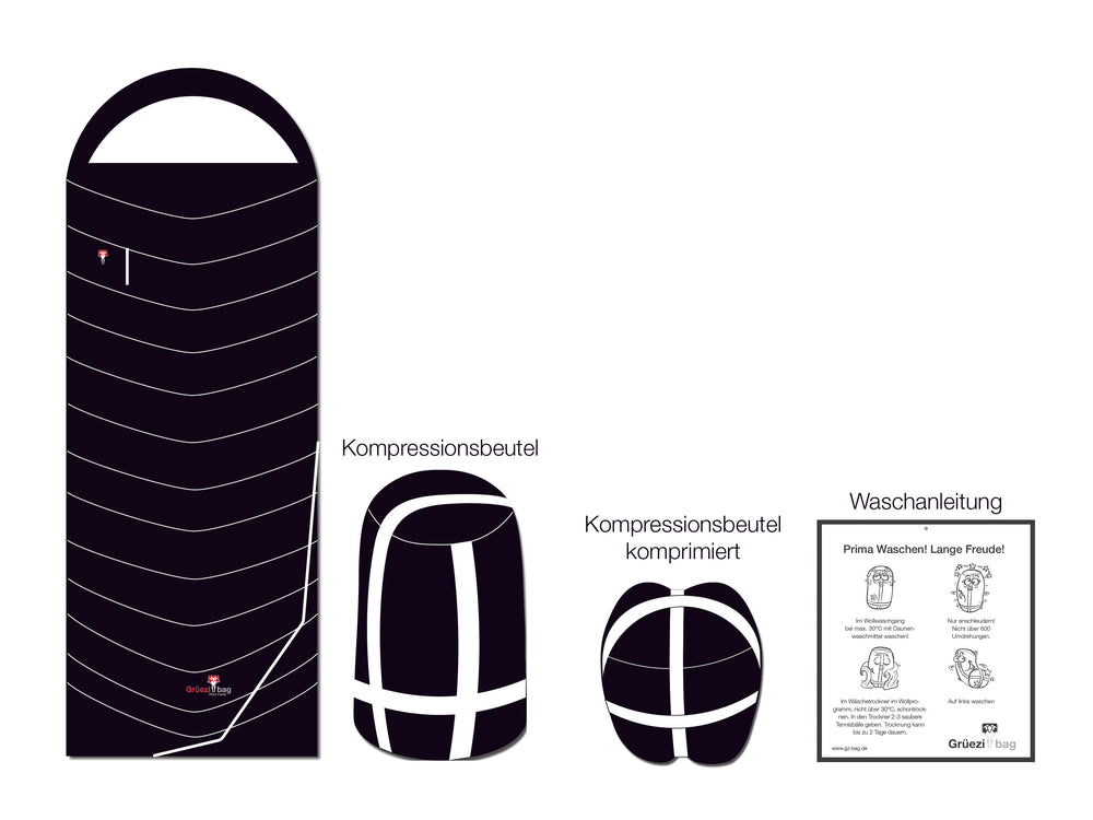 Grüezi bag Schlafsackwarmer Youth - Lieferumfang